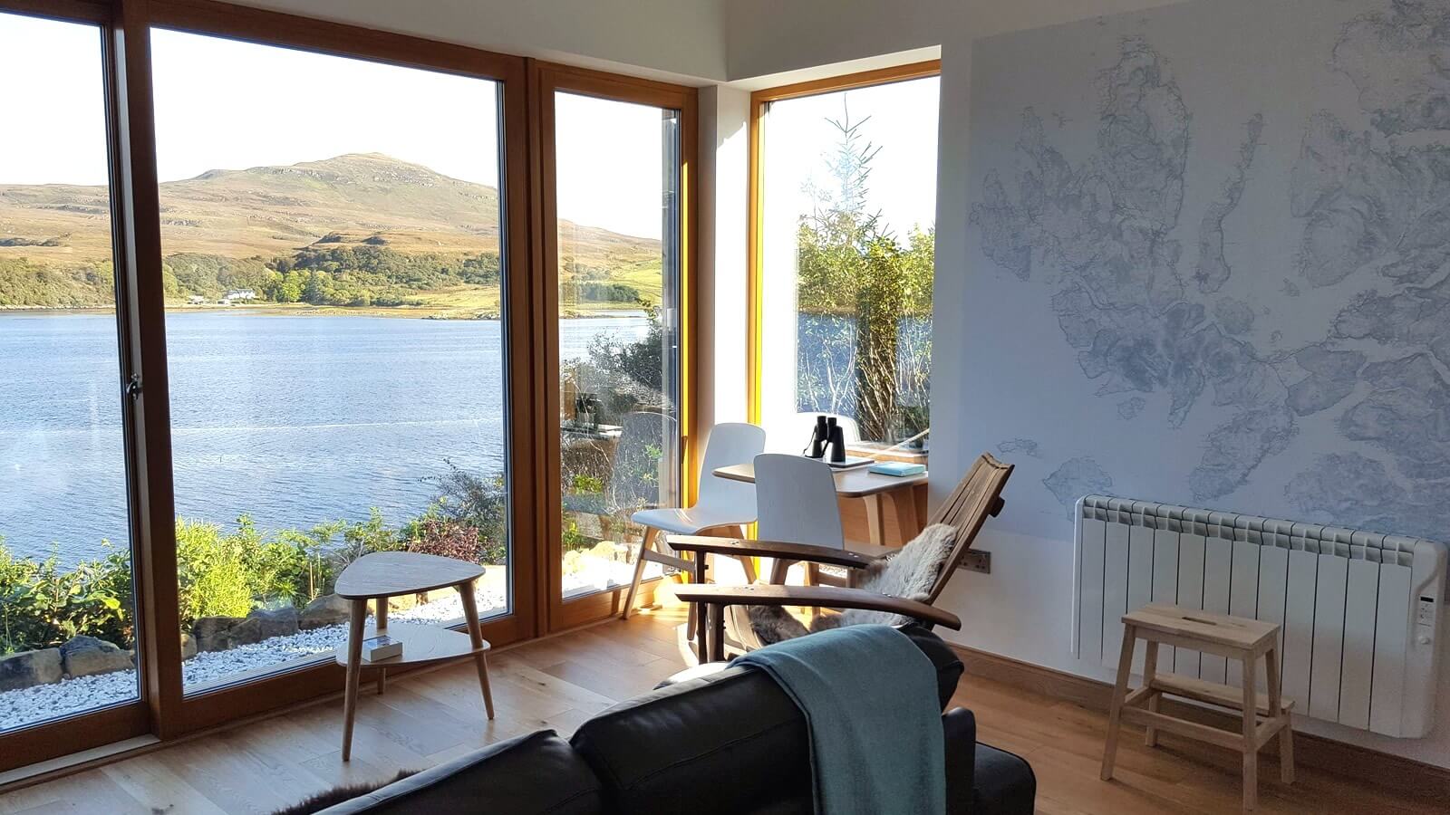 Lounge area with sea view, Skye Self Catering