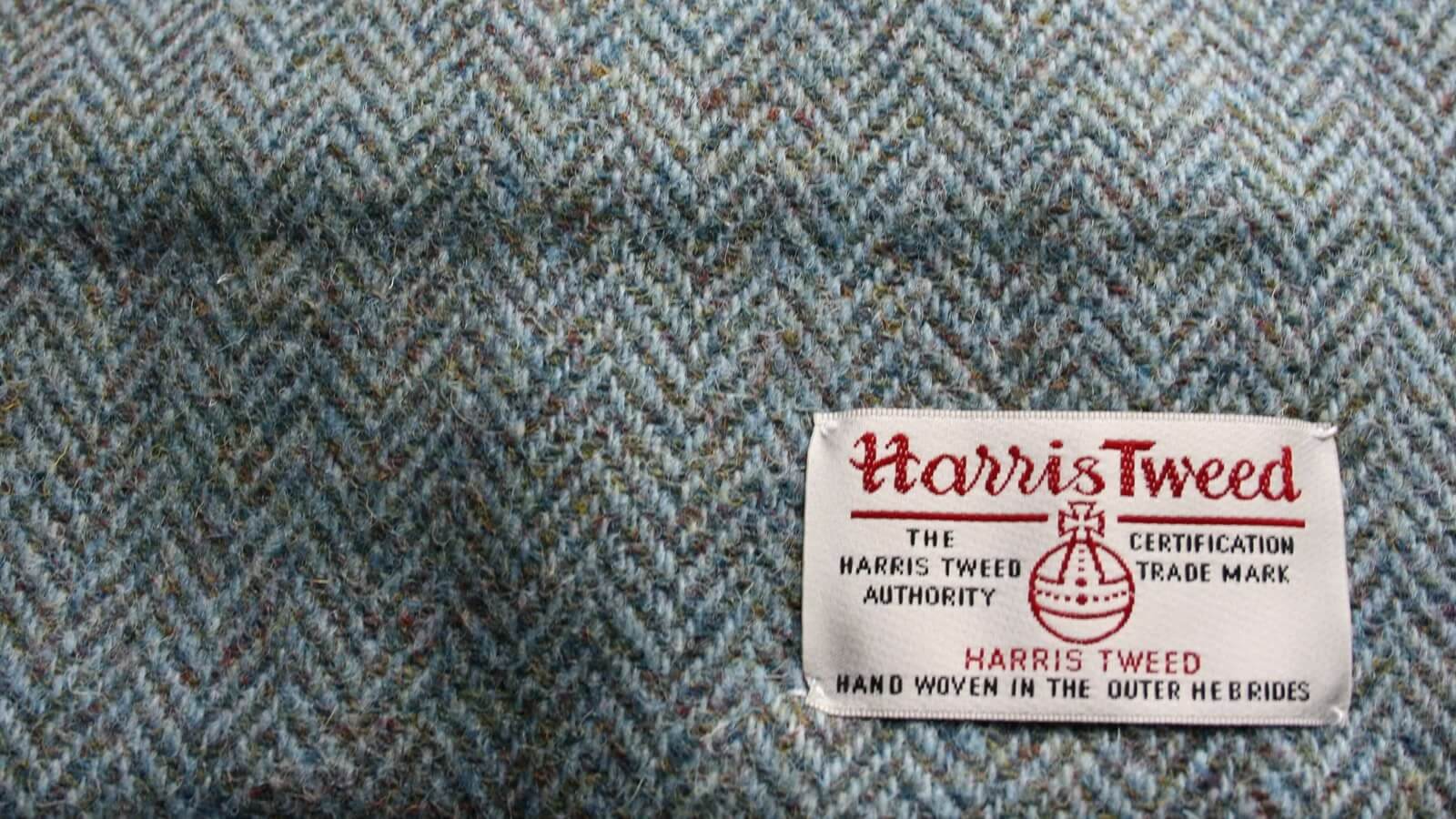 Harris Tweed soft furnishings at holiday cabin, Skye